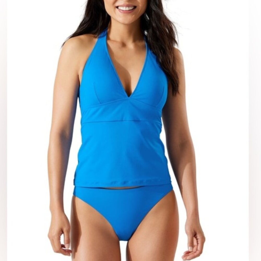 NWT TOMMY BAHAMA Palm Modern Halter Tankini Top & High Waist Bottoms